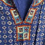 Irving & Fine blue printed geo shift dress preppy coastal size Small hippie boho Photo 5
