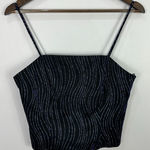 Onyx Nite 12P Black Metallic Stripe Cami Top Y2K Vintage Evening Party Glam USA Photo 0
