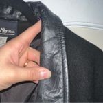 Vintage Hunter’s Run Pure New Wool And Leather Trim Black Long Coat Size 12 Photo 6