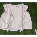 BP . Tank Top Off White Ruffles Cropped Dainty Beach Girly Cropped Cute M Photo 1