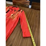 Natori  embroidered Cotton Poplin knee length long sleeve Shirtdress orange M Photo 3