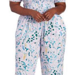 FOR THE REPUBLIC Woman 2X Floral Smocked Off Shoulder Jumpsuit NWT Cottagecore Photo 0