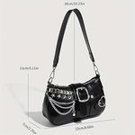 Small Hobo Shoulder Bags Handbag Goth Punk Clutch Purse Trendy Photo 4