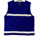 Cider Women’s Striped Knitted Cami Crop Vest Top Blue Stripes Size Medium EUC Photo 0