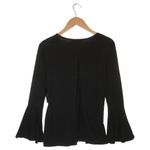 Lulus New Top Womens XS Let It Be Me Open Back Tie Long Bell Sleeve Top Black Photo 2