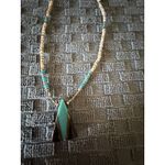 Native American Liquid Sterling Turquoise & Heishi Bead Necklace Vintage #027 Photo 2