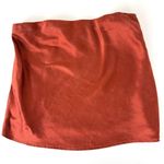 Reformation  100% Silk Micro Mini Skirt Orange Red Photo 0