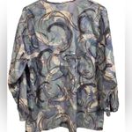 Uniform Advantage Blue Embroidered Brush Stroke Beauty Snap Button Medical Scrub Photo 4