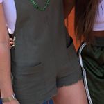 Princess Polly green tie shorts overalls romper Photo 0