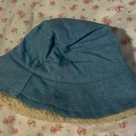 Urban Outfitters Blue Jean Bucket hat denim and faux fur Sherpa Photo 0