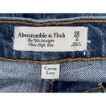 Abercrombie & Fitch  Curve Love 90s Straight Ultra High Rise Blue Jeans Size 26 2 Photo 2