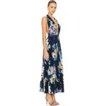 L'IDEE Moderniste Floral Halter Maxi Blue and Yellow gown NWOT Size XS Photo 2