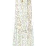 Vintage 80s Scott Mcclintock Ivory Lace Dress Wedding Sz 16W Dropped waist 20s Photo 5