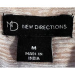 New Directions Womens Green Peach Tan White Lined V Photo 2