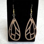 Wooden Butterfly Wing Earrings Photo 0