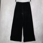 Black Velvet Wide Leg Boho Pull On Party Glam Straight Leg Trousers Pant S Small Photo 5