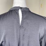 SheIn  Black Shiny High Neck Button Pleated Balloon Ruched Sleeve Dress Zip XL Photo 3