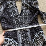 Free People Folk Swing Dress Long Sleeve Boho Hipster Black White Size 6 GUC Photo 4