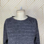 Vince Textured Terry Raglan Side Zipper Sweatshirt Heather Black Gray Size XS Photo 3