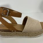 Soda Beige Size 10 New Platform Espadrille Ankle Strap Sandals Photo 1