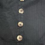 SheIn black button up strapless crop top L Photo 1