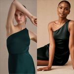 BHLDN  Dylan One Shoulder Side Slit Gown Size 2 Green Bridesmaid Wedding Guest Photo 2