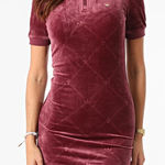 Adidas Originals Victory Crimson Plush Velvet Monogram Dress xs Purple Photo 0