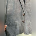 J.Crew  Chambray Denim Two Button 100% Cotton Blazer SZ 0 Photo 1