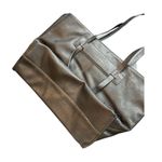 Tahari Black Leather Tote Bag With Double Handles & Front Pocket Photo 4