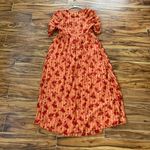 ASOS  Red and Orange Puff Sleeve Maxi Floral Dress Size 10 Photo 7