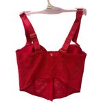Juicy Couture Red Lace Corset Top 34B Rhinestone Logo Straps Y2K Bustier NEW Photo 3