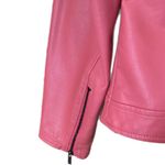 Fox & Ali Faux Leather Jacket. Salmon Color. Large. Orange Photo 3