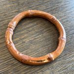 None Boho Bamboo minimalist stackable bracelet, brown, feather light, fits a 7”W Photo 2