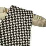 Mango MNG Wool Dress XS Pencil Sheath Knee Length Brown Dogstooth Ruched Career Photo 4