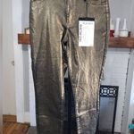 D. Jeans NEW Metallic Gold Skinny Jeans Photo 0