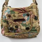 Vintage Caribbean Joe Cream Earth Tone‎ Floral Print Hobo Shoulder Bag Brown Photo 2