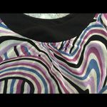 INC purple swirl pattern short puff sleeve lightweight mesh career top Size M Photo 1