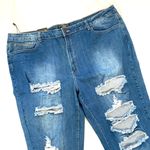 L&B Lucky & Blessed NWT Womans Blue Distressed High Rise Jean Size 22 Photo 2