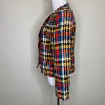 Vintage Blazer Plaid Red Green Gold Black Large Gold Buttons Sz 10 Photo 2