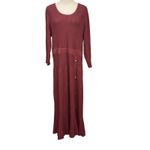 Lane Bryant Scoop Neck Long Sleeve Button Knitted Pullover Midi Dress Size 22 Photo 2