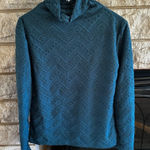 None Women's Teal Long Sleeve 100% Polyester Textured Knit Top Large Photo 0