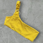 Beach Bunny  Ribbed One Shoulder Gold‎ Bathing Suit Top Photo 0