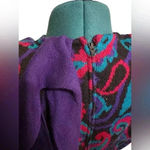 Vtg 60s 70s Ciao Purple Black Knit Wool Peplum Pencil Skirt Dress Sz M Hong Kong Size M Photo 2