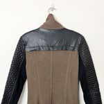 Lucy Paris [] Olive Green Black Mixed Media Wool Faux Leather Jacket Size Small S Photo 3