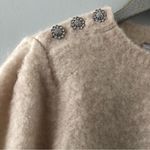 & Other Stories & Other Stories Rhinestone Button Beige Sweater NEW Photo 3