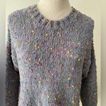 Seven7  Knit Sweater Gray Chenille Popcorn Confetti Soft Pullover size S Photo 2