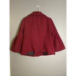 Live a Little  Red Plaid Swing Button Up Jacket Bell Sleeves Size Large Photo 5