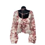 Lucy Paris  Womens Pink Tie-Dye  Cropped Shirt‎ S Photo 3