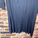 Socialite  Black Ribbed Knit Lace-Up Long Sleeve Mini Dress Women's Size Large Photo 2