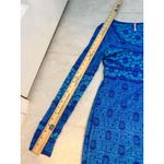 Free People  Blue Bontanical Forest Crochet Flower Lace Dress Size Medium Photo 8